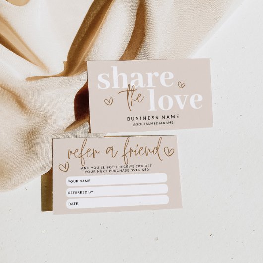 Modern Boho Refer A Friend Discount Coupon Card 紹介カード