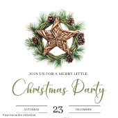 Modern Boho Rustic Earthy Holiday Party Invitation 招待状