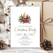 Modern Boho Rustic Earthy Holiday Party Invitation 招待状