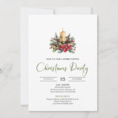 Modern Boho Rustic Earthy Holiday Party Invitation 招待状 (正面)