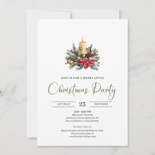 Modern Boho Rustic Earthy Holiday Party Invitation 招待状 (正面)
