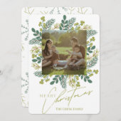 Modern Boho Sage Green Eucalyptus Wreath シーズンカード (正面/裏面)