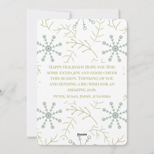 Modern Boho Sage Green Eucalyptus Wreath シーズンカード (裏面)