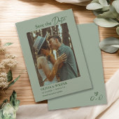 Modern Boho Sage Green Wedding セーブザデート