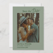 Modern Boho Sage Green Wedding セーブザデート (正面)