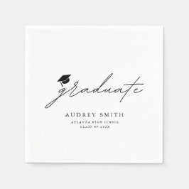 Modern Boho Script Graduation Party Napkins スタンダードカクテルナプキン
