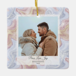 Modern Boho Square Holiday Ornament  セラミックオーナメント