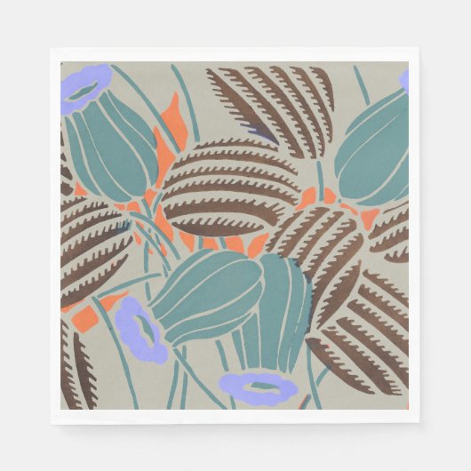 Modern Boho Teal & Lavender Floral Decor スタンダードランチョンナプキン (正面)