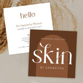 Modern Boho Terracotta Salon Skincare Aesthetician スクエア名刺