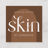 Modern Boho Terracotta Salon Skincare Aesthetician スクエア名刺 (正面)