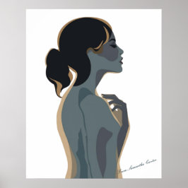 Modern Boho Wall  Art Elegant Minimalist Woman ポスター