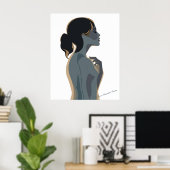 Modern Boho Wall  Art Elegant Minimalist Woman ポスター (ホームオフィス)