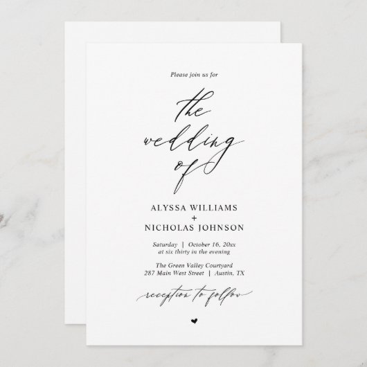 Modern Boho Wedding 招待状 (正面/裏面)