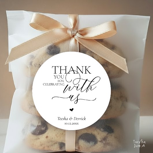 Modern Boho Wedding Cute Heart Thank You Gifts ラウンドシール