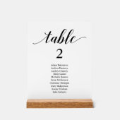Modern Boho Wedding Dinner Place Setting Chart アクリルサイン (正面)