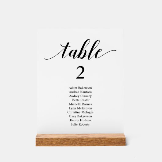 Modern Boho Wedding Dinner Place Setting Chart アクリルサイン (正面)