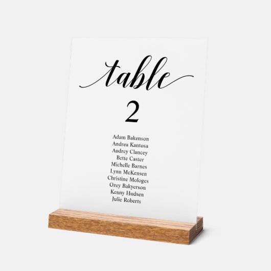Modern Boho Wedding Dinner Place Setting Chart アクリルサイン (傾斜)