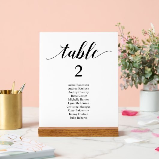 Modern Boho Wedding Dinner Place Setting Chart アクリルサイン (ウェディング)