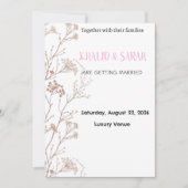 Modern Boho Wedding Invitation Gold Geometric Flor 招待状 (正面)