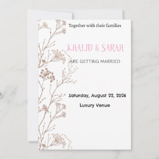 Modern Boho Wedding Invitation Gold Geometric Flor 招待状