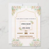 Modern Boho Wedding Invitation, Neutral Earth Tone 招待状 (正面)