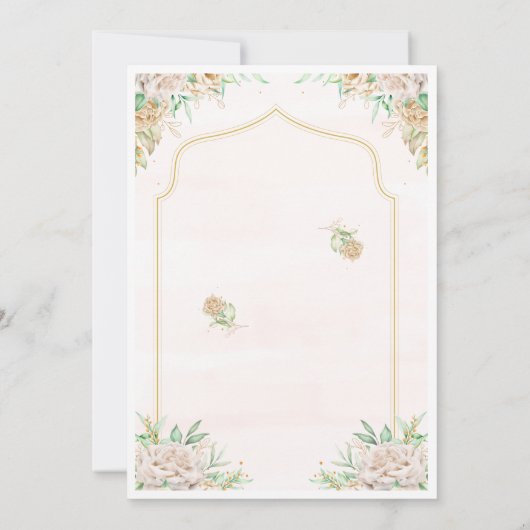 Modern Boho Wedding Invitation, Neutral Earth Tone 招待状 (裏面)