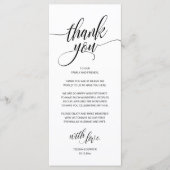 Modern Boho Wedding Reception Thank You Card プログラム (正面)