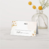 Modern Boho Wedding with Warm Floral Tones プレイスカード (正面)