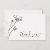 Modern Boho Wildflower Periwinkle Wedding サンキューカード (正面)