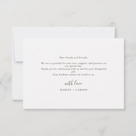 Modern Boho Wildflower Periwinkle Wedding サンキューカード (裏面)