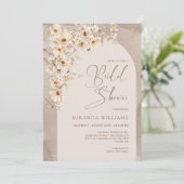 Modern Boho Wildflowers Cream Floral Bridal Shower 招待状 (スタンド正面)