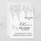 Modern Boho Willow Baby Shower Invitation | Minima 招待状 (正面)