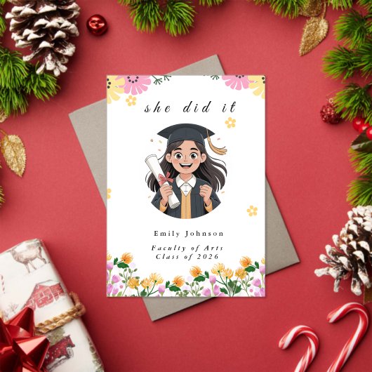 Modern Bokeh Lights Graduation invitation アクリル招待状 (インサイチュ (クリスマス))