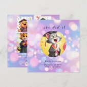 Modern Bokeh Lights Graduation invitation サンキューカード (正面/裏面)