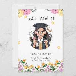 Modern Bokeh Lights Graduation invitation 招待状