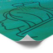 Modern Bokeh,Stripe,Faux Lashes Po ポスター (角)