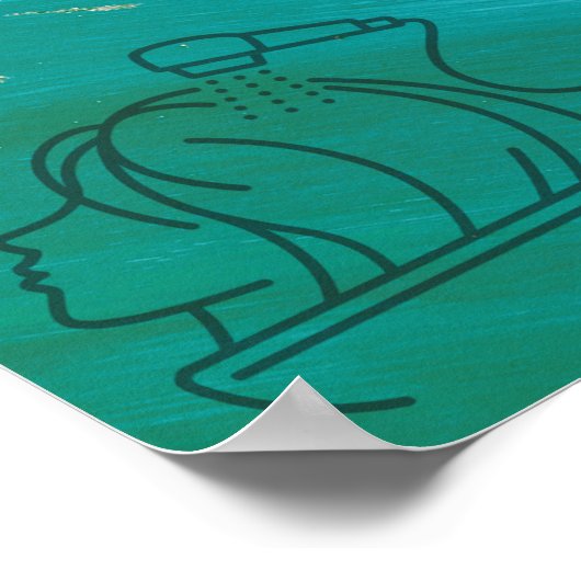 Modern Bokeh,Stripe,Faux Lashes Po ポスター (角)