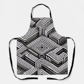 Modern bold Abstract Monochrome Geometric Pattern エプロン (正面)