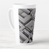 Modern bold Abstract Monochrome Geometric Pattern カフェラテマグ (左アングル)