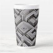 Modern bold Abstract Monochrome Geometric Pattern カフェラテマグ (正面)