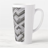 Modern bold Abstract Monochrome Geometric Pattern カフェラテマグ (右)