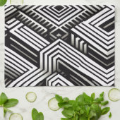 Modern bold Abstract Monochrome Geometric Pattern キッチンタオル (折り畳み)