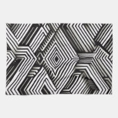 Modern bold Abstract Monochrome Geometric Pattern キッチンタオル (横)