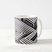 Modern bold Abstract Monochrome Geometric Pattern コーヒーマグカップ (正面右)