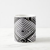 Modern bold Abstract Monochrome Geometric Pattern コーヒーマグカップ (中央)