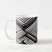 Modern bold Abstract Monochrome Geometric Pattern コーヒーマグカップ (左)