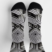 Modern bold Abstract Monochrome Geometric Pattern ソックス (上部)