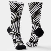 Modern bold Abstract Monochrome Geometric Pattern ソックス (傾斜あり)