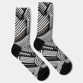 Modern bold Abstract Monochrome Geometric Pattern ソックス (右)