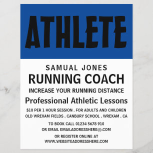 Modern Bold, Athletics Lesson Advert Flyer チラシ